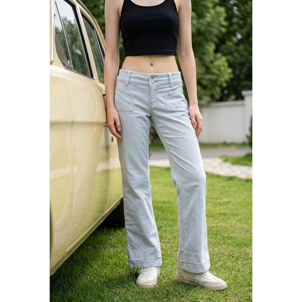 Weather Vane Jeanswear Light Blue Corduroy Bootcut Pants Size 7 Vintage Y2K Boho
